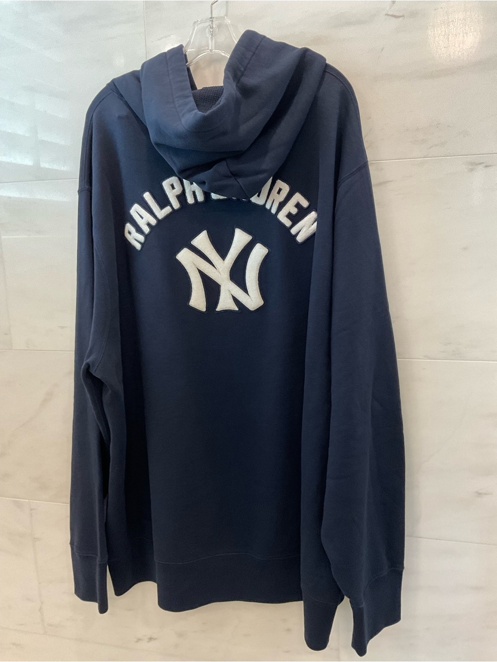 POLO Ralph Lauren Navy Blue NEW YORK YANKEES Logo Hoodie Sweatshirt 3XL T62 - Picture 9 of 16